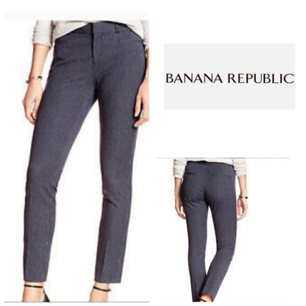 Banana Republic Jackson Fit Bold Blue Striped Ankle Pants